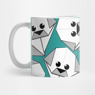 Origami Puppy Teal Mug